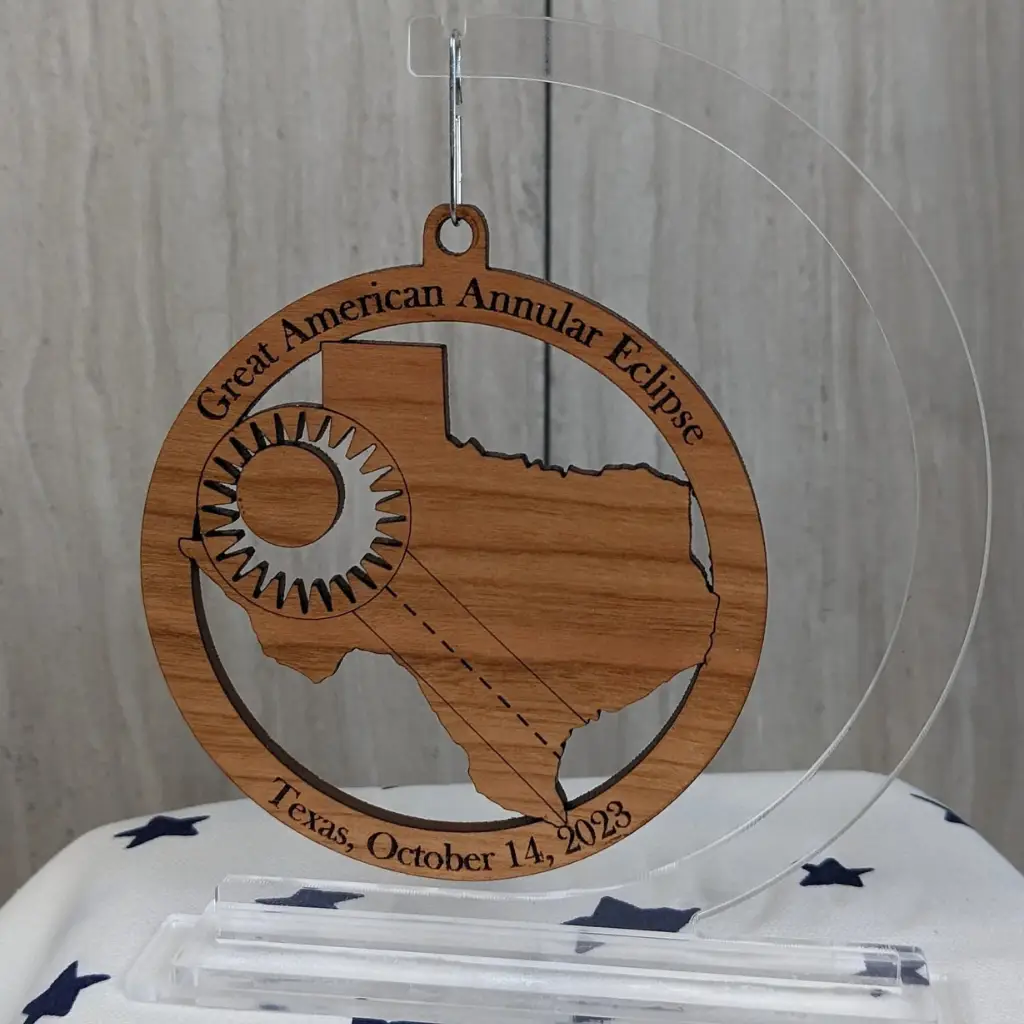 Annular Solar Eclipse 2023 - Wooden Ornament - Image 7