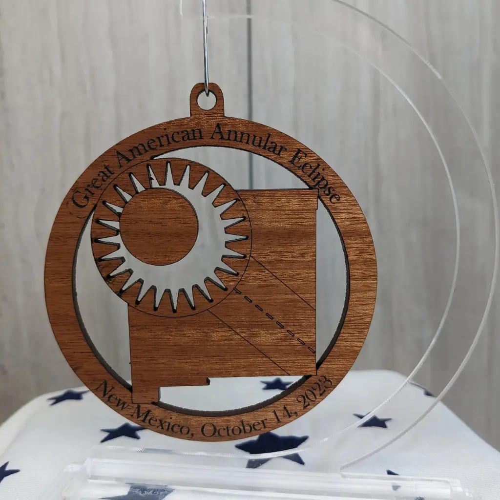 Annular Solar Eclipse 2023 - Wooden Ornament - Image 8
