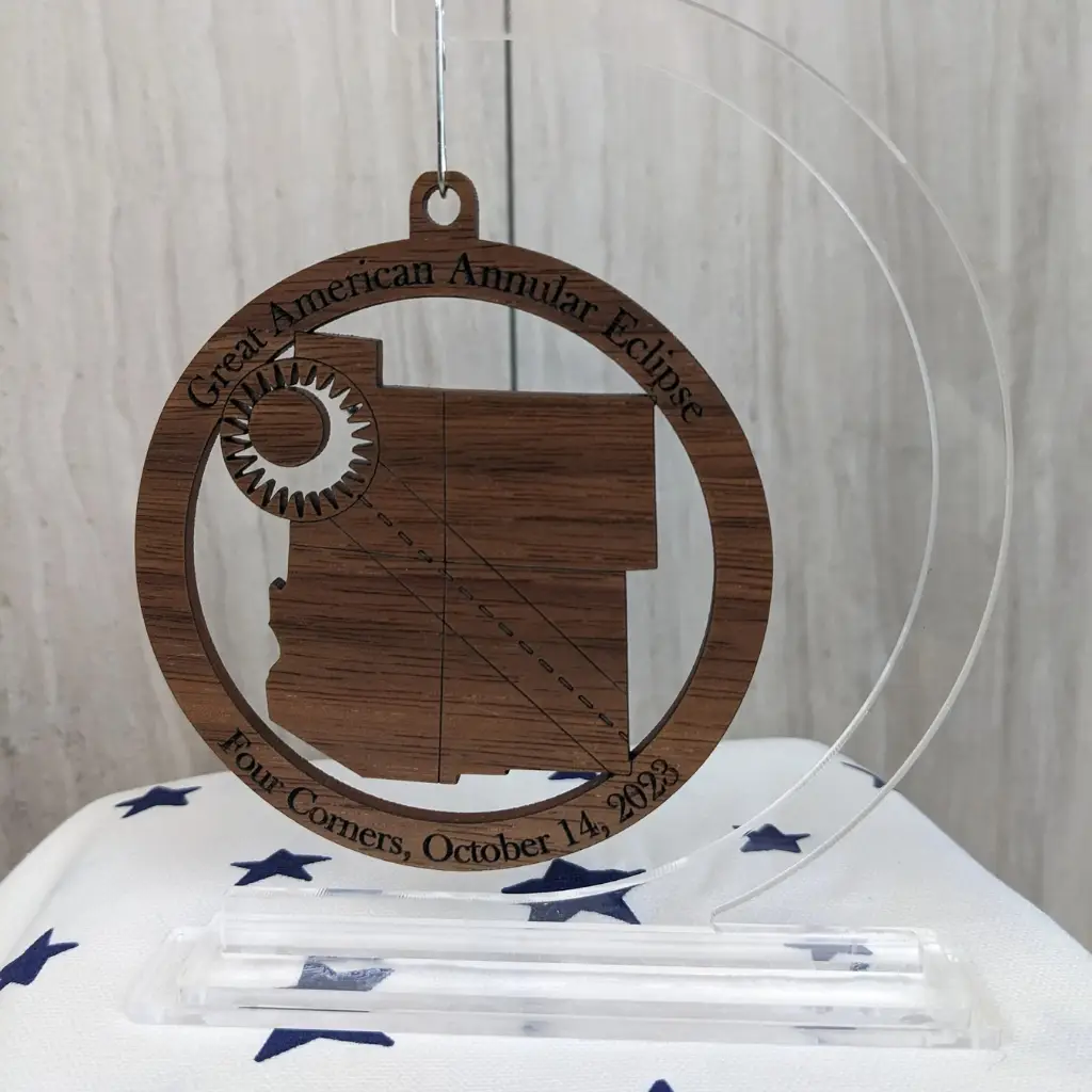Annular Solar Eclipse 2023 - Wooden Ornament - Image 3
