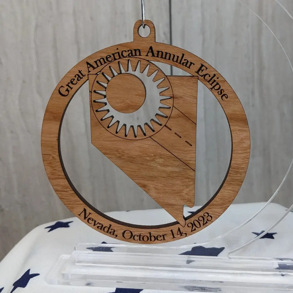 Annular Solar Eclipse 2023 - Wooden Ornament - Image 4