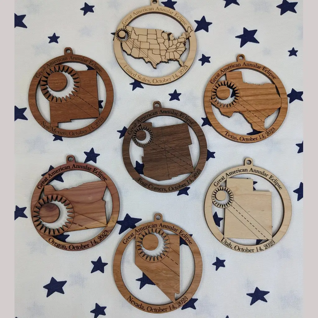 Annular Solar Eclipse 2023 - Wooden Ornament