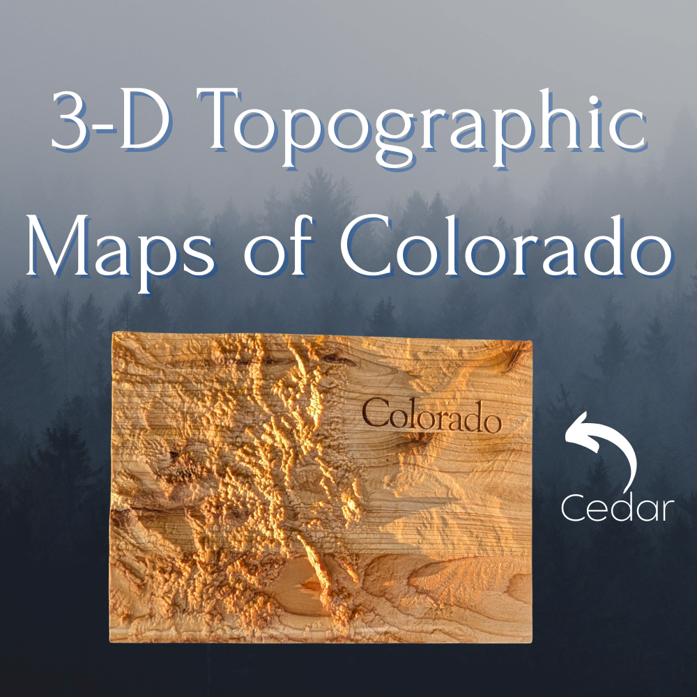 Handcrafted Colorado 3D Topographic Map